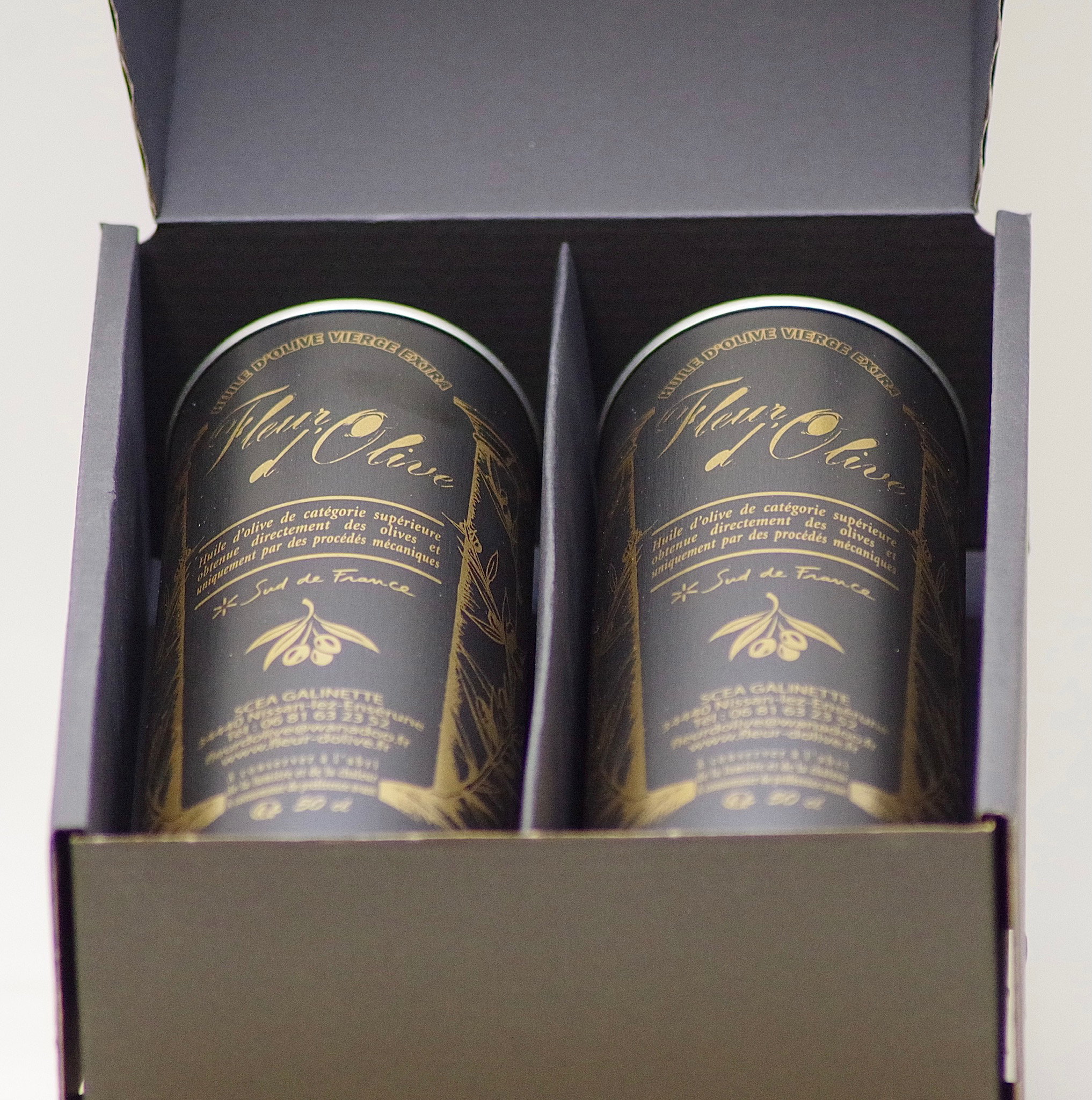 coffret 2 huiles olive